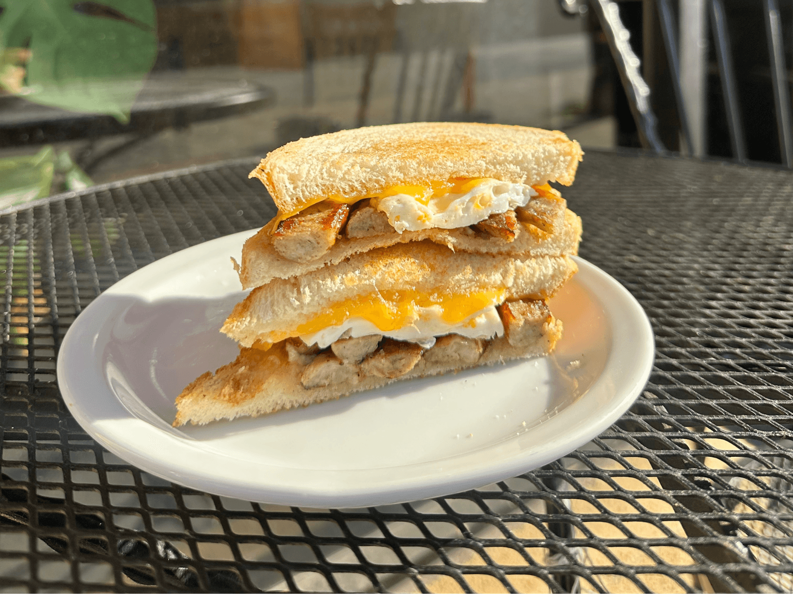 Breakfast sandwich with sausage